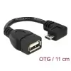 כבל USB 2.0 OTG תקע מיקרו USB 90° לשקע USB-A אורך 11 ס