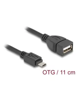 כבל USB 2.0 OTG תקע מיקרו USB לשקע USB-A אורך 11 ס"מ DELOCK | 83018 | 4K