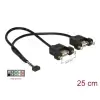 כבל USB 2.0 להתקנה בפאנל שקע 10 פין ל- 2 שקעים USB-A עם מרחק בין הברגים 28.5 מ