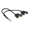 כבל USB 2.0 להתקנה בפאנל שקע 8 פין ל- 2 שקעים USB-A עם מרחק בין הברגים 28.5 מ