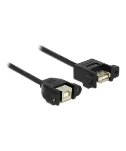 כבל USB 2.0 להתקנה בפאנל שקע USB-A לשקע USB-B עם מרחק בין הברגים 30 מ