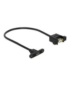 כבל USB 2.0 להתקנה בפאנל שקע USB-A לשקע מיקרו USB-B עם מרחק בין הברגים 30 מ"מ DELOCK | 85109 | 4K