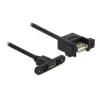 כבל USB 2.0 להתקנה בפאנל שקע USB-A לשקע מיקרו USB-B עם מרחק בין הברגים 30 מ