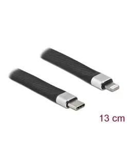 כבל USB 2.0 שטוח תקע USB-C לתקע Lightning תומך PD 3A זז DELOCK 85771