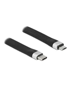 כבל USB 2.0 שטוח תקע USB-C לתקע USB Micro-B תומך PD 3 A ז/ז DELOCK | 86793