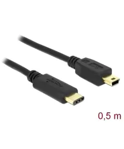 כבל USB 2.0 תקע USB-C לתקע USB Mini-B ז/ז DELOCK | 83335 | 4K