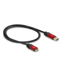 כבל USB 3.0 5Gbps Red metal תקע USB Micro-B לתקע USB-A ז/ז DELOCK | 82760 | 4K