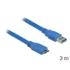כבל USB 3.0 5Gbps תקע USB Micro-B לתקע USB-A ז/ז DELOCK | 82533 | 4K