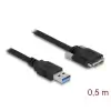 כבל USB 3.0 5Gbps תקע USB Micro-B עם ברגים נעילה לתקע USB-A ז/ז DELOCK | 87798 | 4K