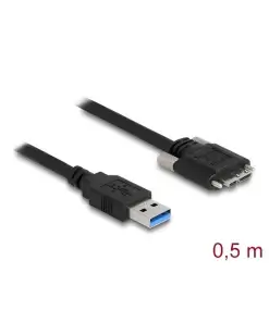 כבל USB 3.0 5Gbps תקע USB Micro-B עם ברגים נעילה לתקע USB-A ז/ז DELOCK | 87798 | 4K