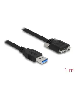 כבל USB 3.0 5Gbps תקע USB Micro-B עם ברגים נעילה לתקע USB-A ז/ז DELOCK | 87799 | 4K