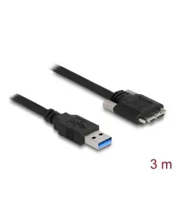 כבל USB 3.0 5Gbps תקע USB Micro-B עם ברגים נעילה לתקע USB-A ז/ז DELOCK | 87801 | 4K