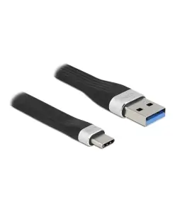 כבל USB 3.2 Gen 1 5Gbps שטוח תקע USB-C לתקע USB-A תומך PD 3 A ז/ז DELOCK | 86938