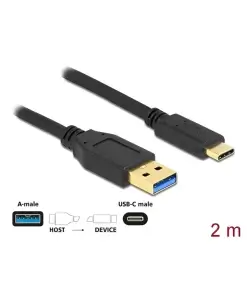 כבל USB 3.2 Gen 1 5Gbps תקע USB-A לתקע USB-C ז/ז DELOCK | 84004 | 4K