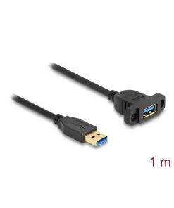 כבל USB 3.2 Gen1 ז/נ להתקנה בפאנל עם מרחק בין הברגים 28 מ"מ ז/ז DELOCK | 87855 | 4K