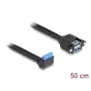 כבל USB 5Gbps להתקנה בפאנל שקע 19 פין ל- 2 שקעים USB-A נ/נ DELOCK | 83007 | 4K