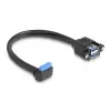 כבל USB 5Gbps להתקנה בפאנל שקע 19 פין ל- 2 שקעים USB-A נ/נ DELOCK | 83007 | 4K