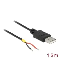 כבל USB-A 2.0 זכר עם 2 גידים פתוחים ז/ז DELOCK | 85664 | 4K
