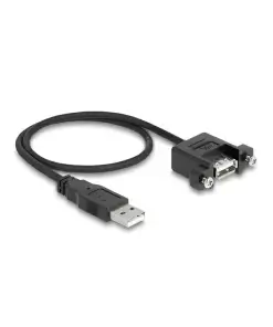 כבל USB-A 2.0 ז/נ להתקנה בפאנל עם מרחק בין הברגים 30 מ"מ ז/ז DELOCK | 85461 | 4K