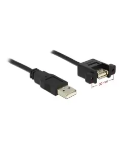 כבל USB-A 2.0 ז/נ להתקנה בפאנל עם מרחק בין הברגים 30 מ