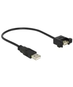 כבל USB-A 2.0 ז/נ להתקנה בפאנל עם מרחק בין הברגים 30 מ