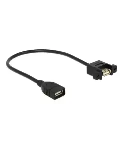 כבל USB-A 2.0 נ/נ להתקנה בפאנל עם מרחק בין הברגים 30 מ"מ ז/ז DELOCK | 85105 | 4K