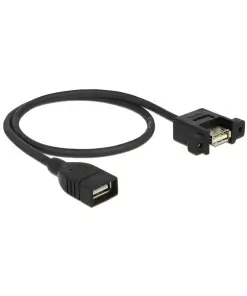 כבל USB-A 2.0 נ/נ להתקנה בפאנל עם מרחק בין הברגים 30 מ"מ ז/ז DELOCK | 85459 | 4K