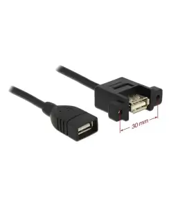 כבל USB-A 2.0 נ/נ להתקנה בפאנל עם מרחק בין הברגים 30 מ