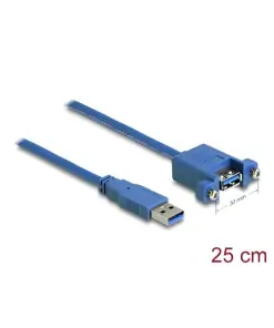 כבל USB-A 3.0 ז/נ להתקנה בפאנל עם מרחק בין הברגים 30 מ"מ נ/נ DELOCK | 86994 | 4K