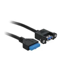 כבל USB-A 3.0 להתקנה בפאנל שקע 19 פין לשקע USB-A עם מרחק בין הברגים 30 מ