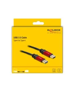 כבל USB-A 3.2 Gen 1 5Gbps Red metal ז/ז DELOCK | 82745 | 4K