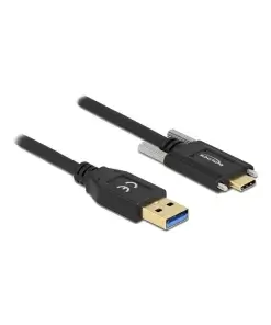 כבל USB-A3.2 Gen1 5Gbps תקע USB-A לתקע USB-C עם ברגים נעילה תומך PD 3A ז/ז DELOCK | 84017 | 4K