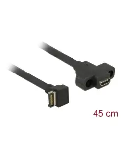 כבל USB-C 3.1 Gen 2 להתקנה בפאנל תקע 20 לשקע USB-C עם מרחק בין הברגים 20 מ
