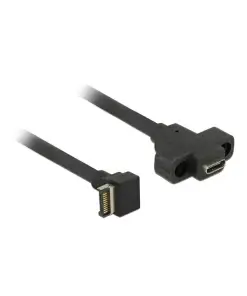 כבל USB-C 3.1 Gen 2 להתקנה בפאנל תקע 20 פין לשקע USB-C עם מרחק בין הברגים 20 מ