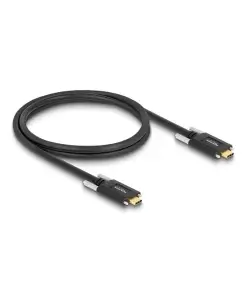 כבל USB-C 3.1 Gen2 10Gbps עם ברגים נעילה תומך PD 3A ז/ז DELOCK | 83720 | 4K