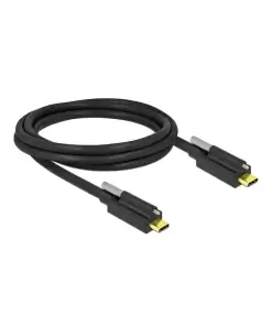 כבל USB-C 3.2 Gen2 10Gbps עם בורג נעילה תומך PD 3A ז/ז DELOCK | 84138 | 4K