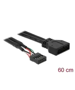 כבל USB תקע 19 פין USB 3.0 לשקע 9 פין USB 2.0 ז/נ DELOCK | 83777 | 4K