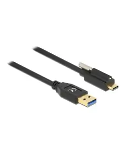 כבל USB3.2 Gen1 5Gbps תקע USB-A לתקע USB-C עם בורג נעילה תומך PD 3A ז/ז DELOCK | 84028 | 4K