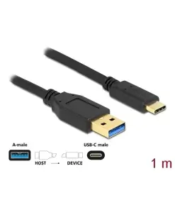 כבל USB3.2 Gen2 10Gbps תקע USB-A לתקע USB-C ז/ז DELOCK | 83870 | 4K