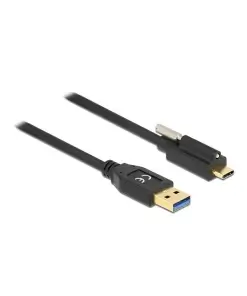 כבל USB3.2 Gen2 10Gbps תקע USB-A לתקע USB-C עם בורג נעילה תומך PD 3A ז/ז DELOCK | 83717 | 4K