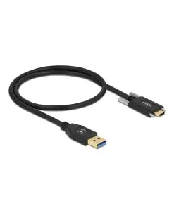 כבל USB3.2 Gen2 10Gbps תקע USB-A לתקע USB-C עם ברגים נעילה תומך PD 3A ז/ז DELOCK | 84007 | 4K