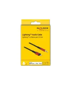 כבל אודיו Lightning MFi Certified זכר לתקע PL 3.5 סטריאו 3 מגעים ז/ז DELOCK | 86586