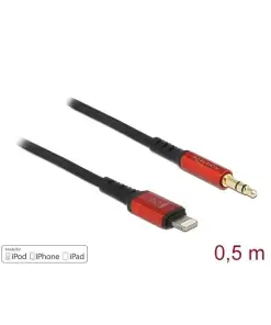 כבל אודיו Lightning MFi Certified זכר לתקע PL 3.5 סטריאו 3 מגעים ז/ז DELOCK | 86586