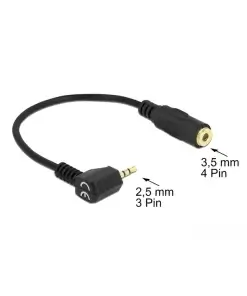כבל אודיו PL 2.5 סטריאו 3 מגעים זכר לשקע PL 3.5 סטריאו 4 מגעים DELOCK | 65674
