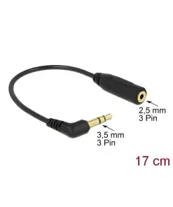 כבל אודיו PL 3.5 סטריאו 3 מגעים זכר לשקע PL 2.5 סטריאו 3 מגעים DELOCK | 65675