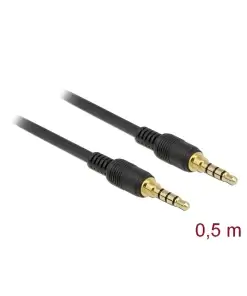 כבל אודיו PL 3.5 סטריאו 4 מגעים ז/ז צבע שחור DELOCK | 85592