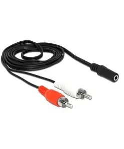 כבל אודיו RCA x 2 זכר לשקע PL 3.5 סטריאו 3 מגעים ז/נ DELOCK | 85808