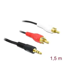 כבל אודיו RCA x 2 זכר לתקע PL 3.5 סטריאו 3 מגעים ז/ז DELOCK | 84000
