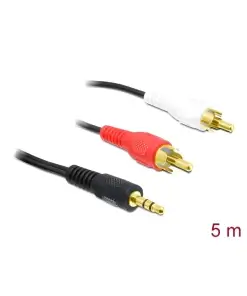 כבל אודיו RCA x 2 זכר לתקע PL 3.5 סטריאו 3 מגעים ז/ז DELOCK | 84212
