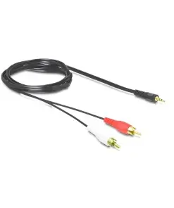 כבל אודיו RCA x 2 זכר לתקע PL 3.5 סטריאו 3 מגעים ז/ז DELOCK | 84212